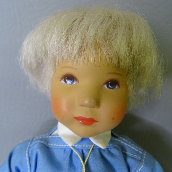 Kathe Kruse Modell Hanne Kruse Doll Blue Shirt Tan Pants Shoes Germany Tag 10" - Picture 2 of 6